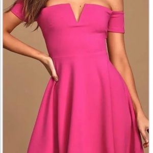 Lulus Off the Shoulder Skater Dress